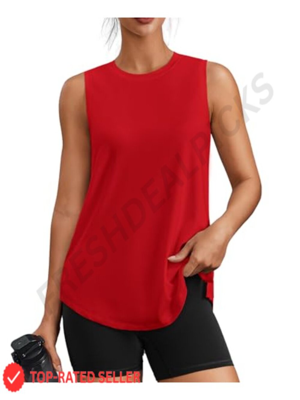 PINSPARK Workout Tank Top UPF 50+ Side Slits Athletic Gym Shirt Women